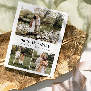 Nostalgisch type Vintage 'Save the Date'-fotogri Briefkaart