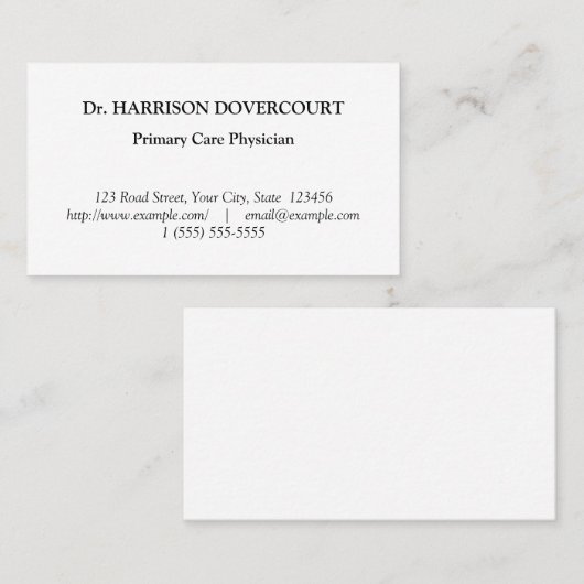 Nostalgisch Visitekaartje voor beroepsbeoefenaren  (Voorkant / Achterkant)