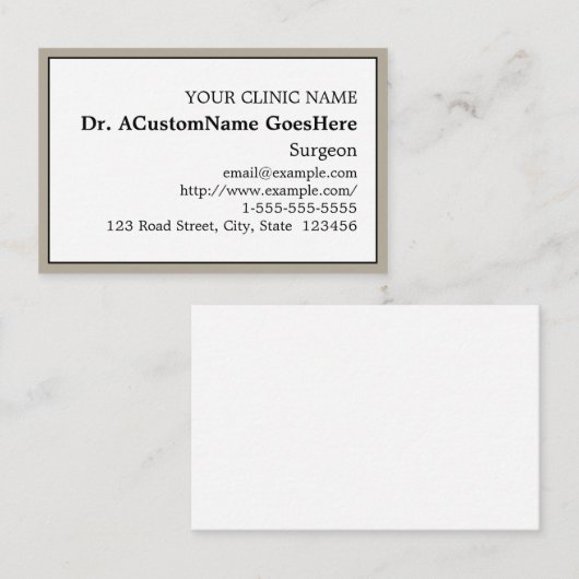 Nostalgisch Visitekaartje voor zorgverleners (Voorkant / Achterkant)