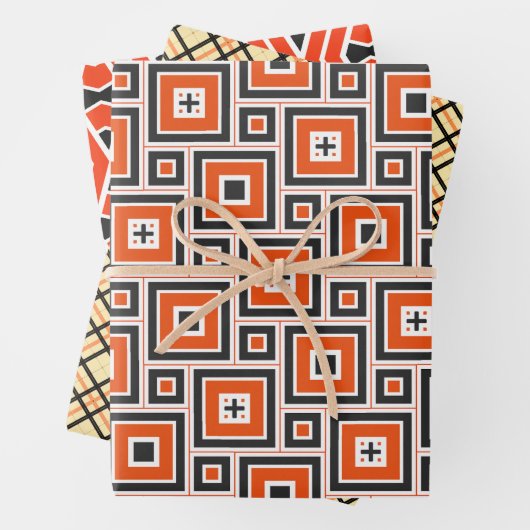 Nostalgische 70's Print in Retro Shades Inpakpapier Vel (In situ)