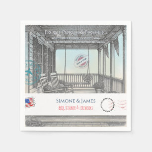 Nostalgische Amerikaanse veranda 4 juli decoratie Servet