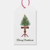 Nostalgische Bijzettafel Kerstboom Cadeaulabel (Voorkant)