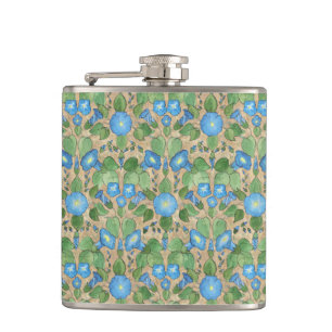 Nostalgische blauw-morning Glory Hip Flask Heupfles