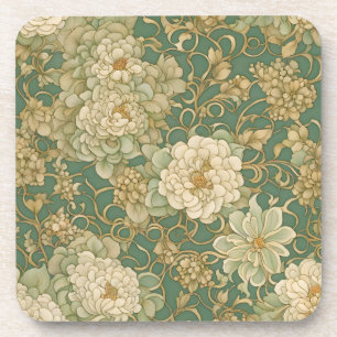 Nostalgische bloemen in tinten bier onderzetter