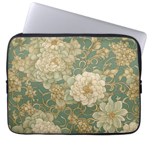Nostalgische bloemen in  tinten laptop sleeve