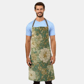 Nostalgische bloemen in  tinten schort (Gedragen)