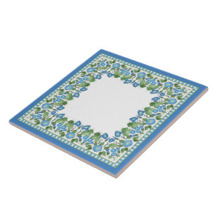 Nostalgische Blue Morning Glory Ceramic Tile Tegeltje