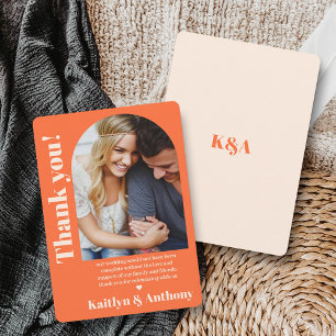 Nostalgische Charm Retro Trouwfoto Bedankkaart