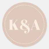 Nostalgische charme retro bruiloft ronde sticker (Voorkant)