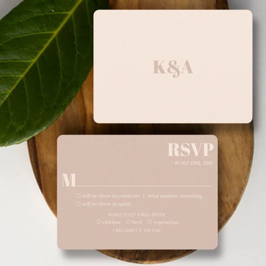 Nostalgische charme retro bruiloft RSVP kaartje