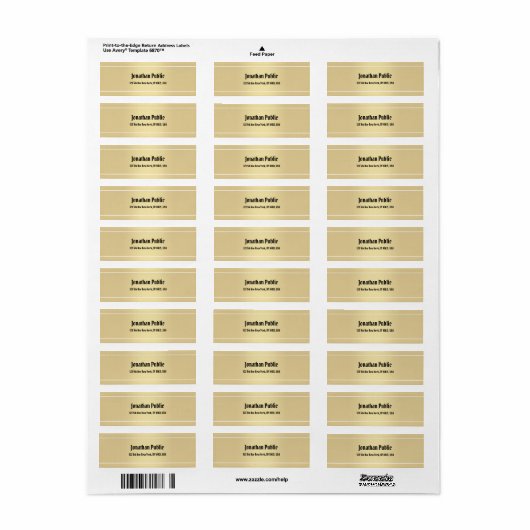 Nostalgische Classic Calligraphy Text Gold Sjabloo Etiket (Full Sheet)