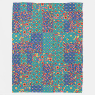  Nostalgische Faux Patchwork Fleece Blanket Deken