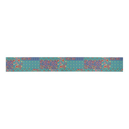  nostalgische faux patchwork grosgrain lint (Voorkant)