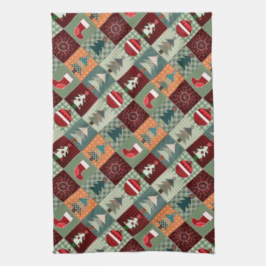 Nostalgische feestdag theedoek (Verticaal)