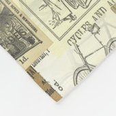 Nostalgische  fietser en fietsenwiel en collage fleece deken (Hoek)