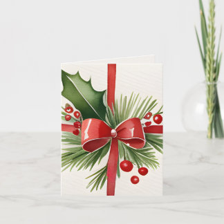 Nostalgische  Gift Waterverf Foto Kerst Kaart