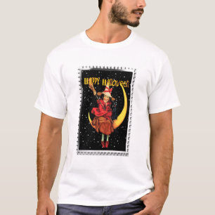 Nostalgische Halloween Goede Heks en haar Kat T-shirt
