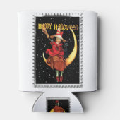 Nostalgische Halloween Good Witch en haar kat Blikjeskoeler (Achterkant)