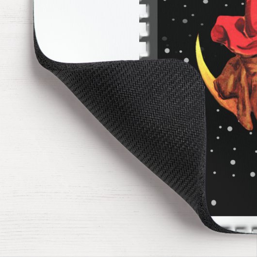 Nostalgische Halloween Good Witch en haar kat Muismat (Hoek)