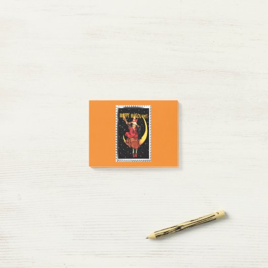 Nostalgische Halloween Good Witch en haar kat Post-it® Notes (Op bureau)