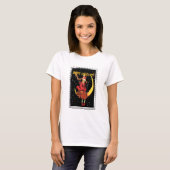 Nostalgische Halloween Good Witch en haar kat T-shirt (Voorkant volledig)