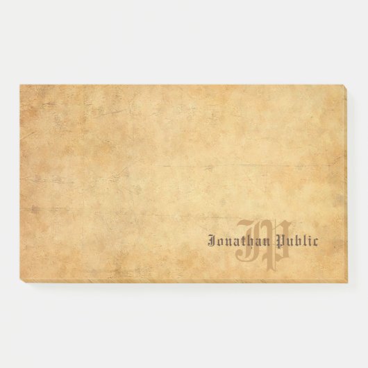 Nostalgische handtekst Elegant Monogram  Post-it® Notes (Voorkant)