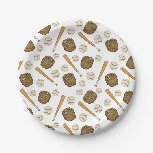 nostalgische honkbal-sport papieren bordje (Voorkant)
