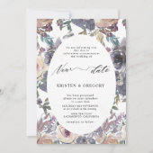 nostalgische indigo blush bloesem uitgesteld bruil kaart (Voorkant)