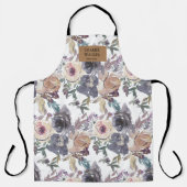 Nostalgische Indigo Blush bloesemsalon monogram Schort (Voorkant)