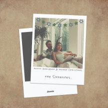 Nostalgische Instant Foto Hanukkah/Kerstkaart