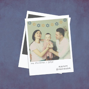 Nostalgische Instant Foto Hanukkah Vakantiekaart Feestdagenkaart