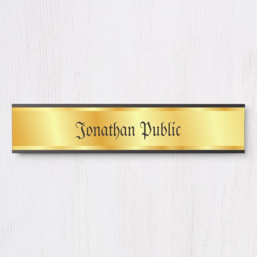 Nostalgische kalligrafie Script Elegant Gold Look Deurbordje (Voorkant)