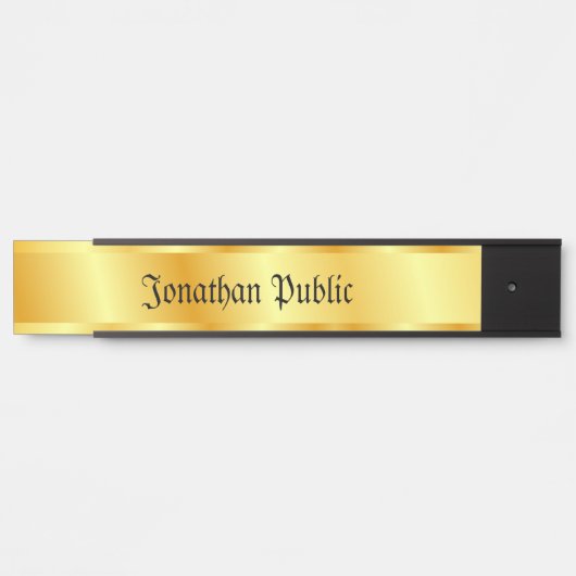Nostalgische kalligrafie Script Elegant Gold Look Deurbordje (Voorkant)