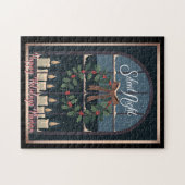 Nostalgische kerst Holly Krans Kaarsen Legpuzzel (Horizontaal)