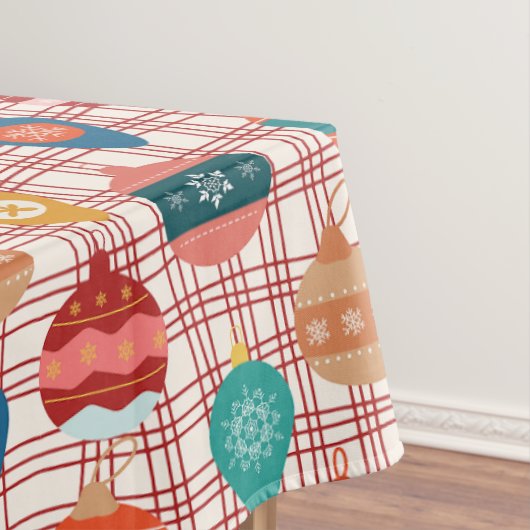 nostalgische kerst met funky retro groovy tafelkleed (Voorbeeld)