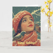 Nostalgische kerstKaart Kaart (Gele Bloem)