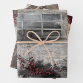 Nostalgische kerstlandschap Santa Inpakpapier Vel (In situ)