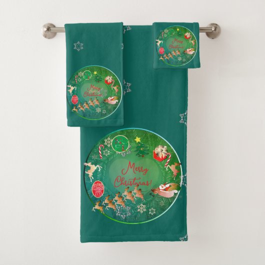 nostalgische kerstman bad handdoek (Insitu)