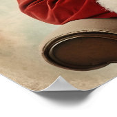 Nostalgische kerstman bij de kerstboom poster (Hoek)