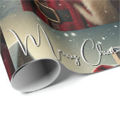 Nostalgische Kerstman Cadeaupapier (Rol Hoek)