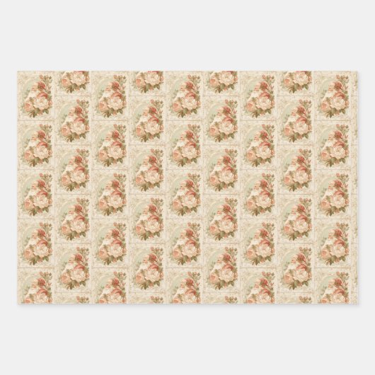 nostalgische kerstman inpakpapier vel (Voorkant 3)