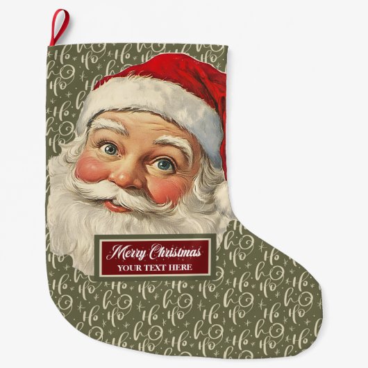 Nostalgische Kerstman Kerstkous Custom Grote Kerstsok (Voorkant)