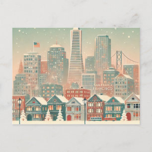 Nostalgische Kerstmis in San Francisco – Vakantiek Feestdagenkaart