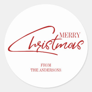 Nostalgische kerstscript-feestdag-Sticker Ronde Sticker