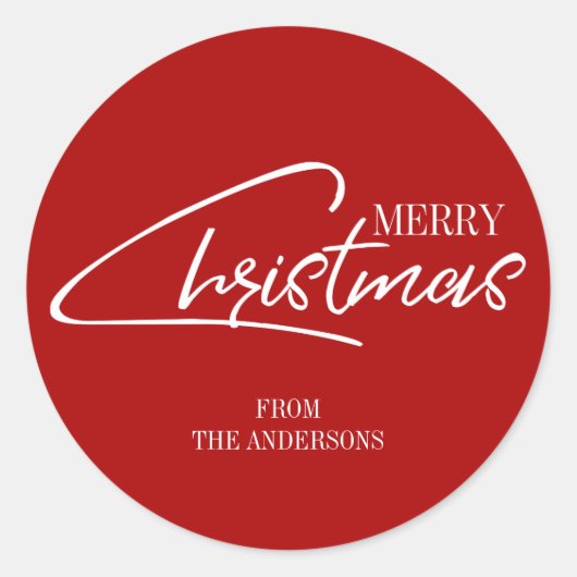 Nostalgische kerstscript-feestdag-Sticker Ronde Sticker (Voorkant)