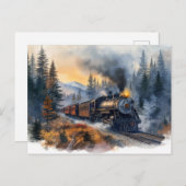 Nostalgische kersttrein briefkaart (Voorkant / Achterkant)