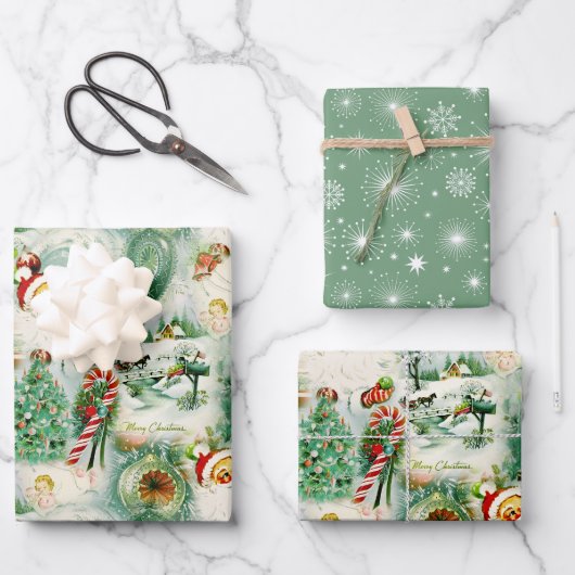 Nostalgische Kitschmas  Inpakpapier Vel (Voorkant)