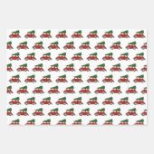 Nostalgische klassieke kerstboom traditie auto inpakpapier vel (Voorkant)