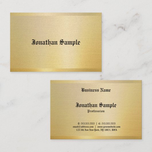 nostalgische klassieker look oude stijl tekst gou visitekaartje (Voorkant / Achterkant)