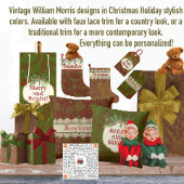 Nostalgische klassieker William Morris Red Holiday Cadeaulabel